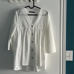 Zara eyelet oversized blouse